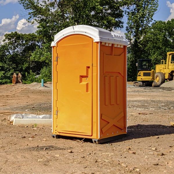 how often are the porta potties cleaned and serviced during a rental period in Severance